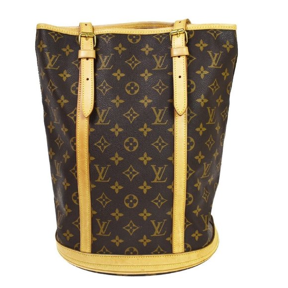 Auth LOUIS VUITTON BUCKET GM Shoulder Bag Monogram Leather Brown - Picture 14 of 16